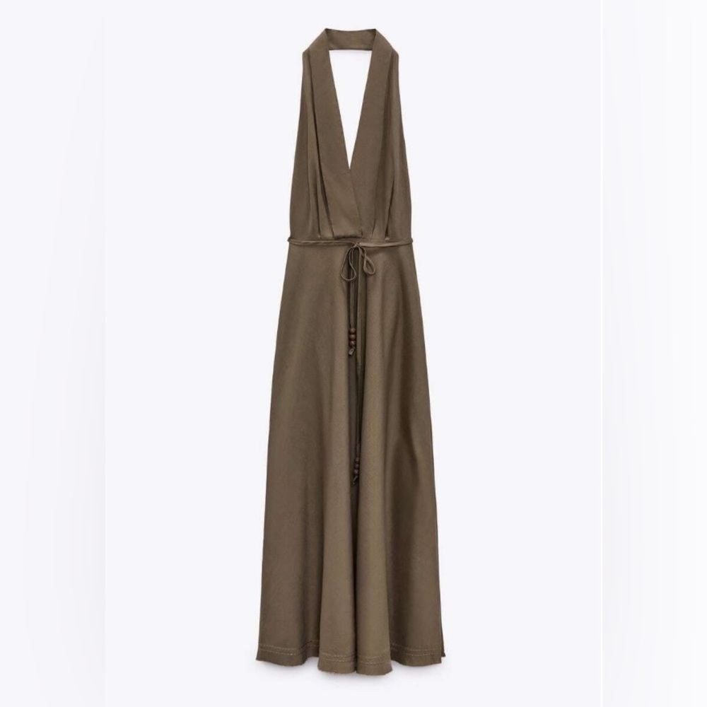 Zara Linen Halter Dress NWT Size S